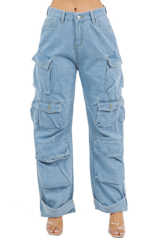 Stilla | Cargo Style Denim Bukser