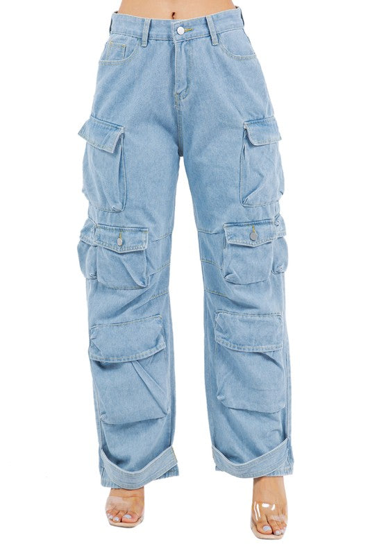 Stilla | Cargo Style Denim Bukser