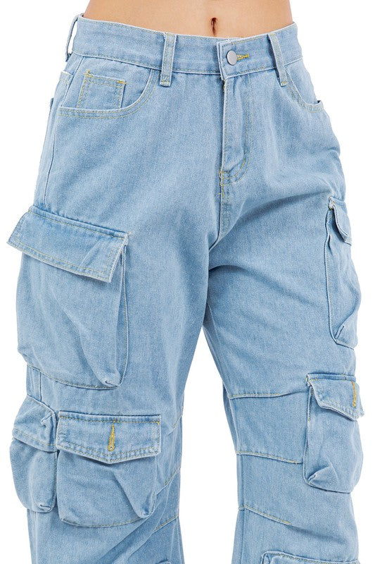 Stilla | Cargo Style Denim Bukser
