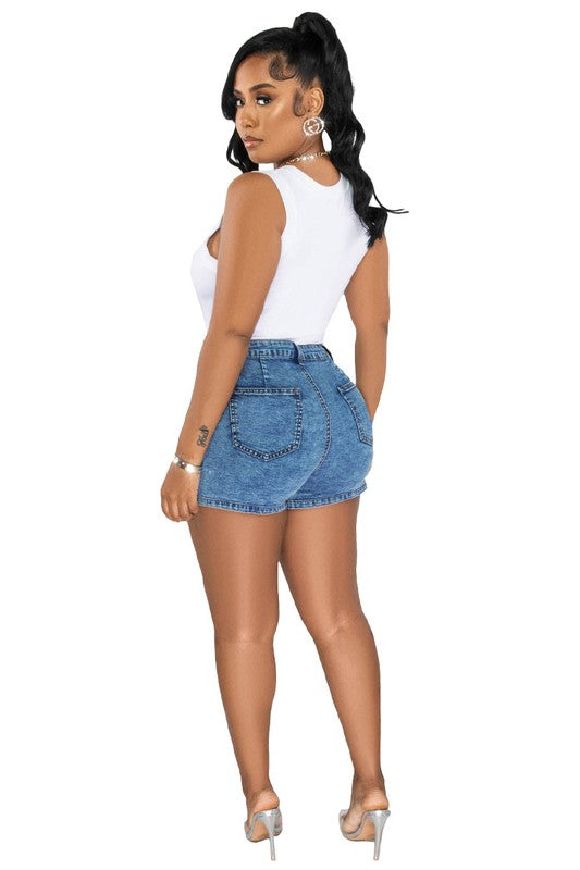 Stilla | Fashion Cargo Style Denim Shorts
