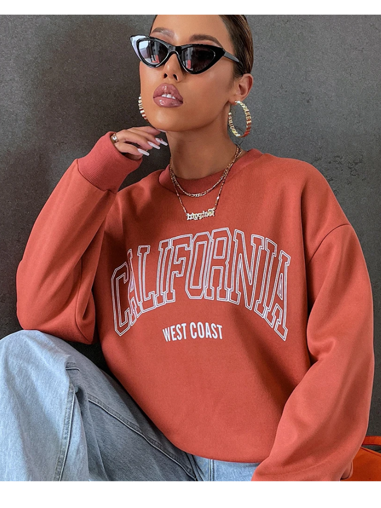 Stilla | Overstørrelse Sweatshirt Med California Tekstoptryk Til Damer