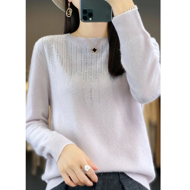 Stilla | Dame sweater i strik med glitrende detaljer