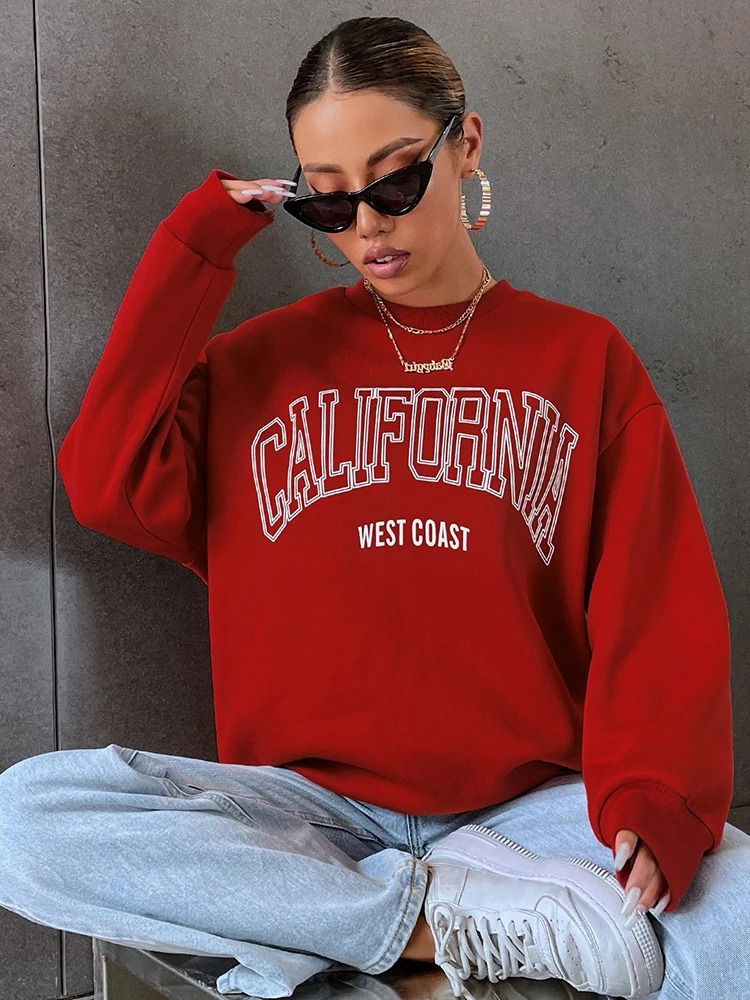 Stilla | Overstørrelse Sweatshirt Med California Tekstoptryk Til Damer
