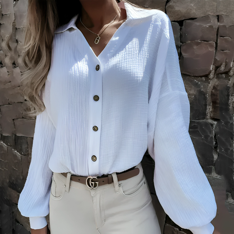 Stilla | Trendy Langærmet Bluse med Knapper til Kvinder