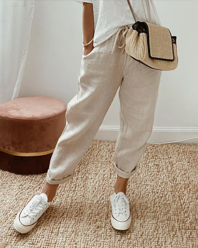 Stilla | Ant Sweat Luxe Linned Bukser