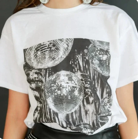Stilla | Vintage æstetik disco bold T-shirts kvinder