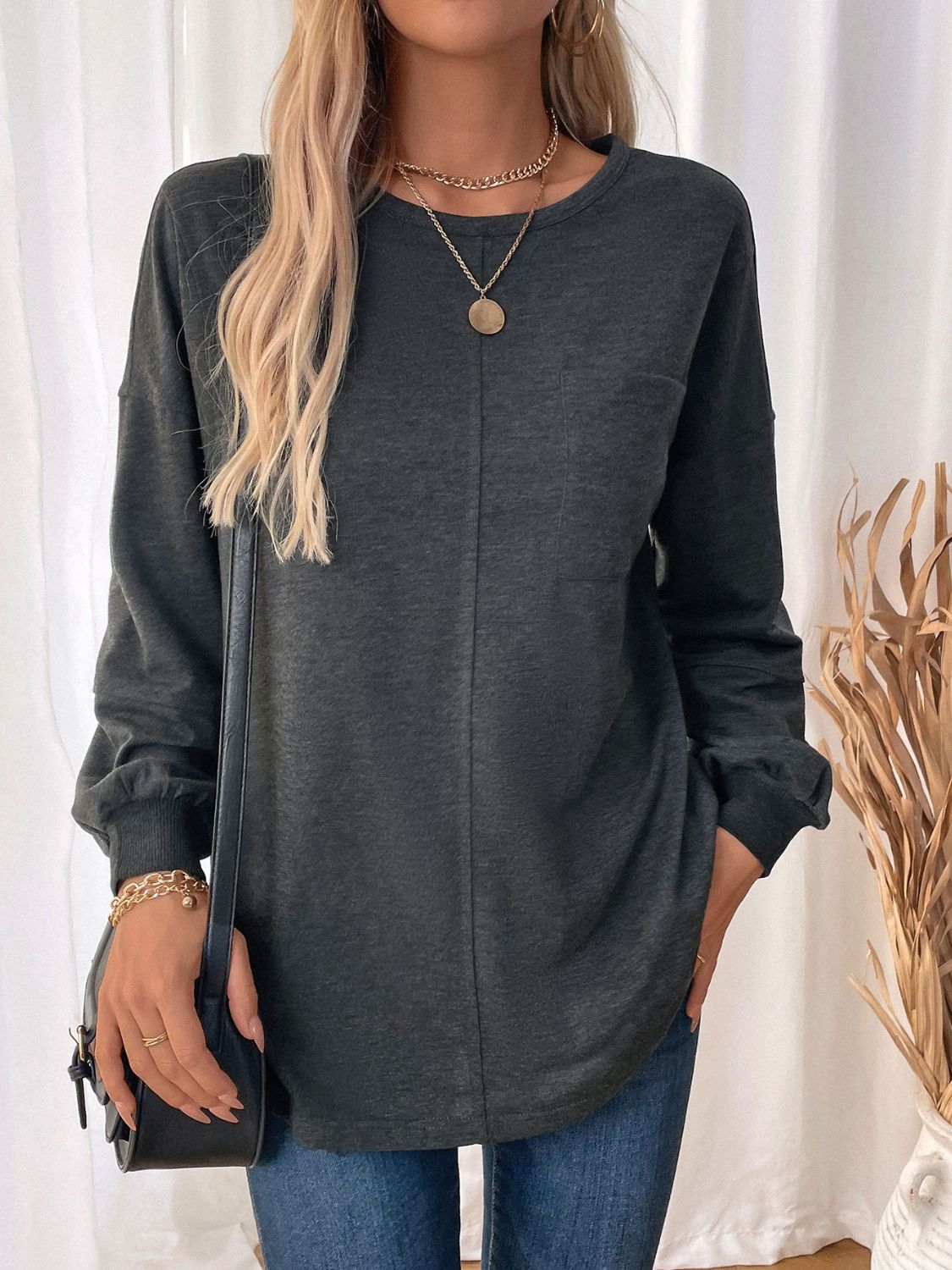 Stilla | Langærmet Sweater Perfee Med Lommer