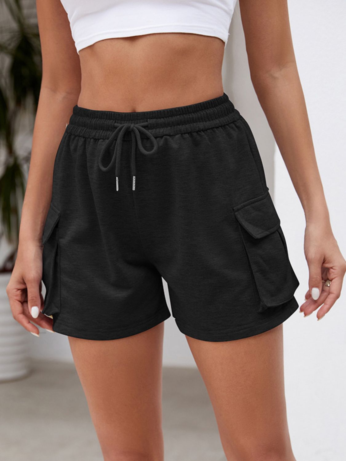 Stilla | Elastisk Talje Shorts med Lommer