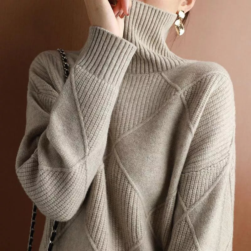 Behagelig, løst siddende rullekrave sweater