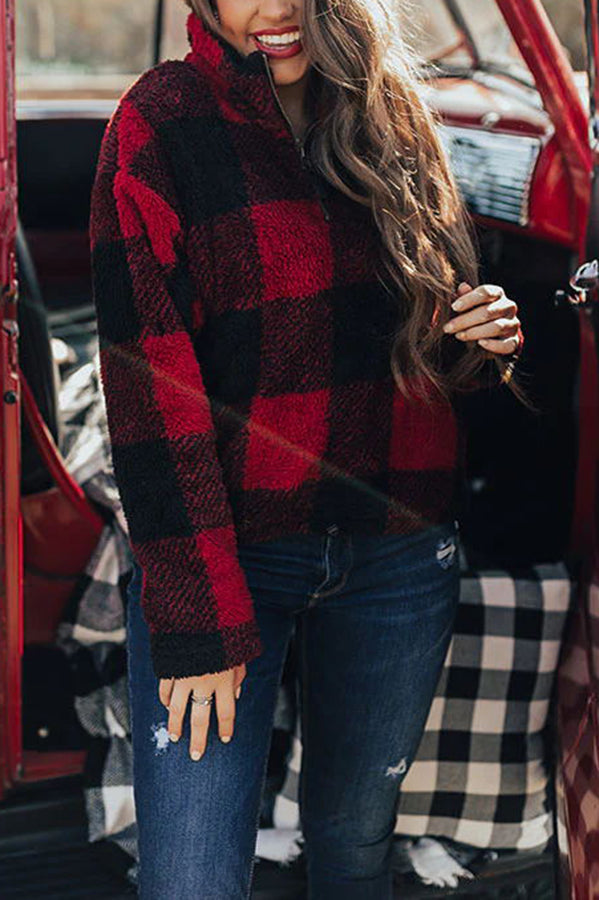 Stilla | Hyggelige Ferieforslag Sherpa Plaid Pullover