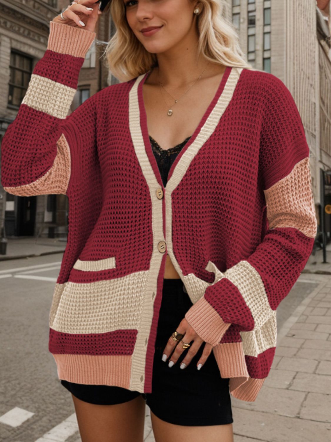 Stilla | Knap-Op Langærmet Cardigan