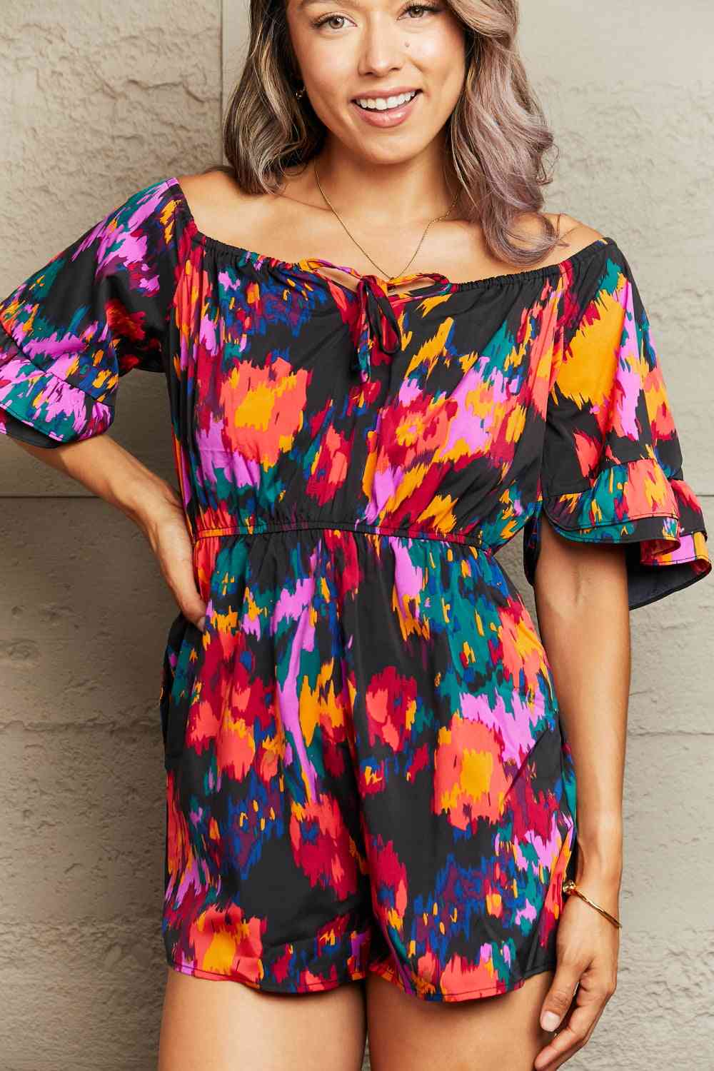 Stilla | Bundet Flounce Ærme Romper