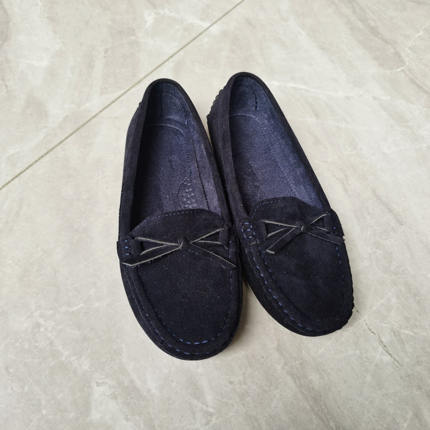 Stilla | Retro Loafers Med Sløjfe, Slip on Sko Med Rund Tå