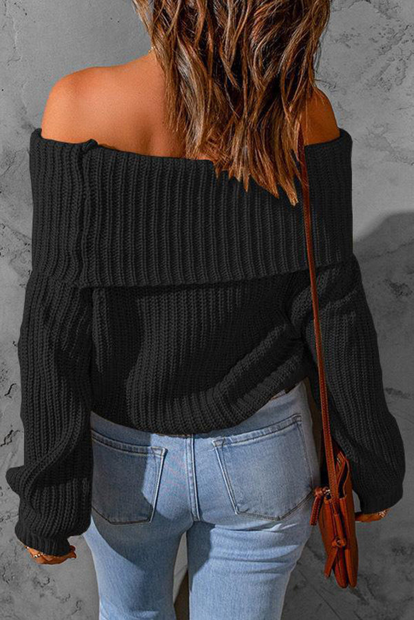 Stilla | Curl up and Get Cozy Off Shoulder Strik Trøje
