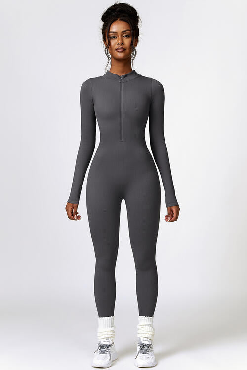 Stilla | Zip Langærmet Aktiv Jumpsuit