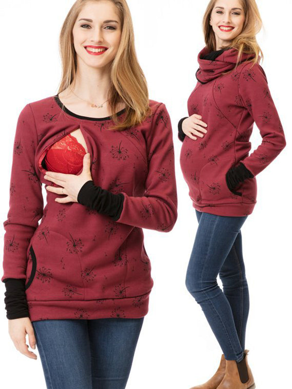 Stilla | Taske Med Lynlås Højhalset Amme Sweater Multifunktionel Graviditets Sweatshirt