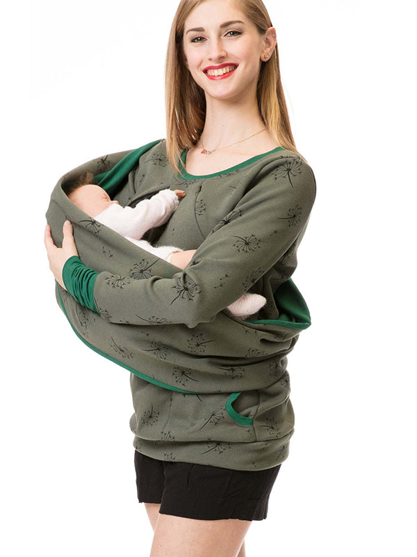 Stilla | Taske Med Lynlås Højhalset Amme Sweater Multifunktionel Graviditets Sweatshirt