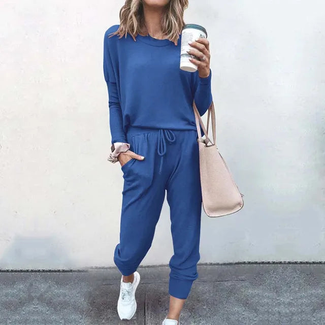 Stilla | Træningssæt med kortærmet overdel bukser Løs Afslappet Loungewear