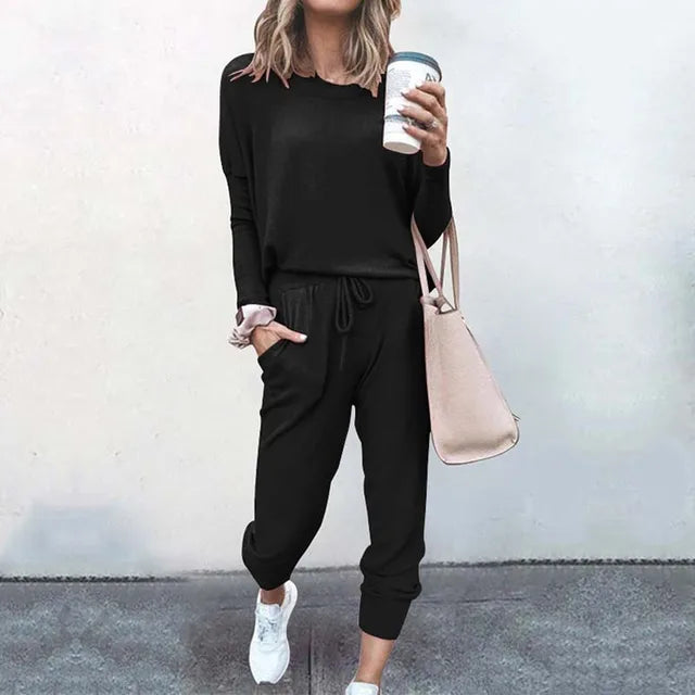 Stilla | Træningssæt med kortærmet overdel bukser Løs Afslappet Loungewear