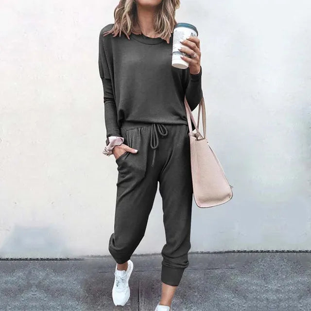 Stilla | Træningssæt med kortærmet overdel bukser Løs Afslappet Loungewear