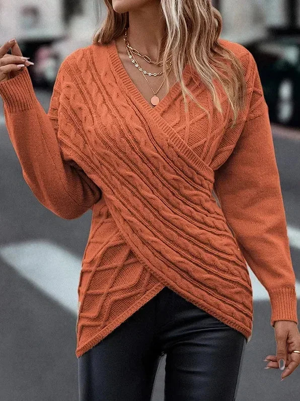 Stilla | Fashionable Cross Irregular Slim Sweater for Women