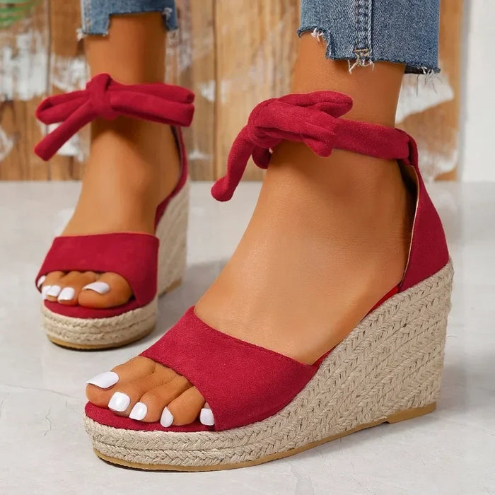 Stilla | Sandaler Espadrille Wedge Heel Sandaler Med Snørebånd