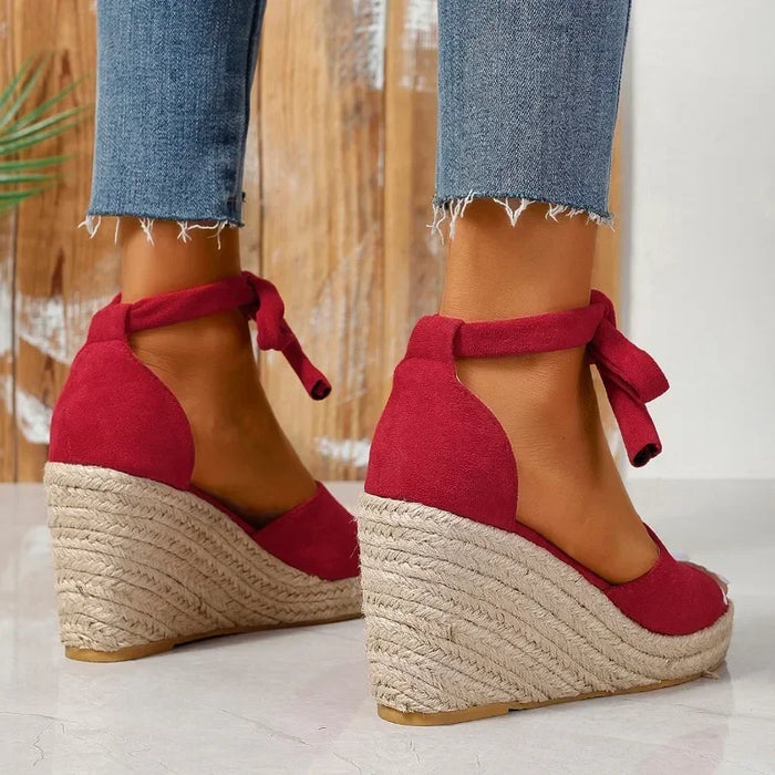 Stilla | Sandaler Espadrille Wedge Heel Sandaler Med Snørebånd