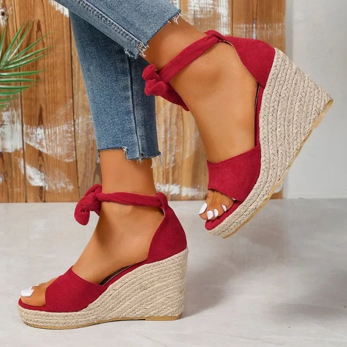 Stilla | Sandaler Espadrille Wedge Heel Sandaler Med Snørebånd