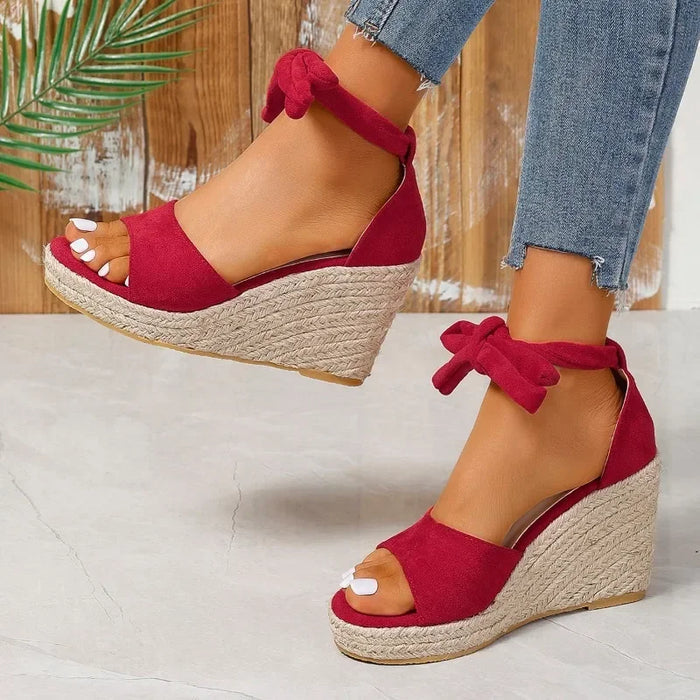 Stilla | Sandaler Espadrille Wedge Heel Sandaler Med Snørebånd