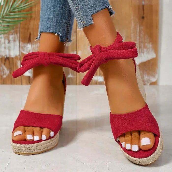 Stilla | Sandaler Espadrille Wedge Heel Sandaler Med Snørebånd
