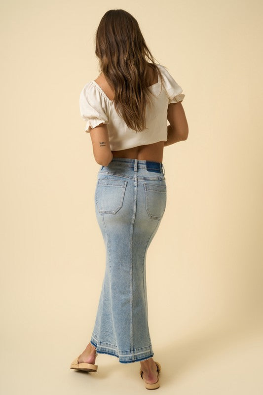 Stilla | Maxi Denim Nederdel