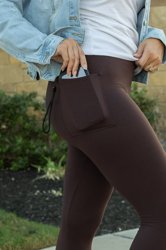 Stilla | Længde Brun Ensfarvet Leggings