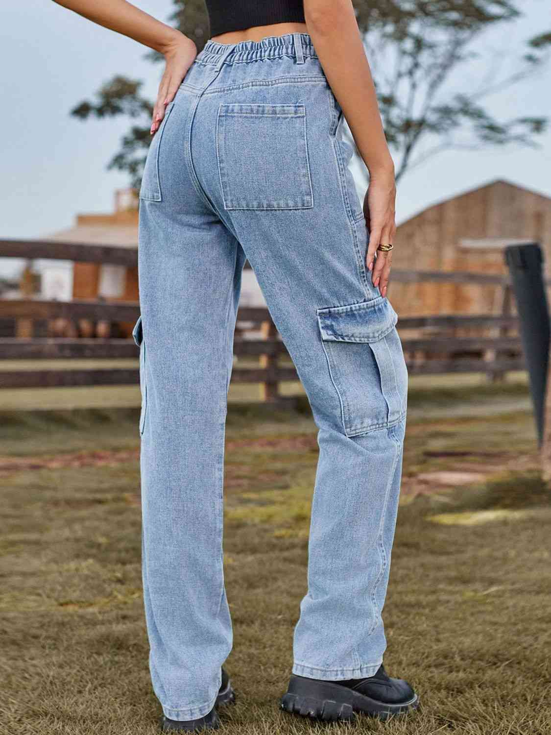 Stilla | Talje Cargo Jeans