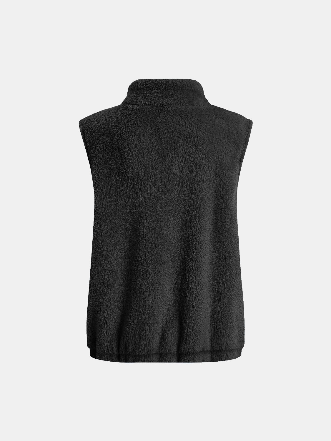 Stilla | Plush Vest Kapotte med Lynlås og Store Lommer