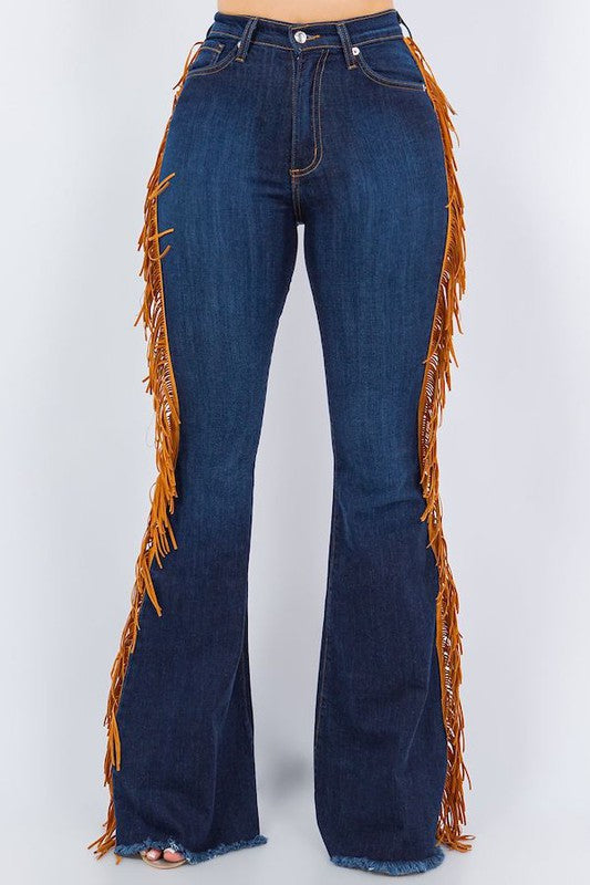 Stilla | Bell Bottom Jeans I Mørk Vask