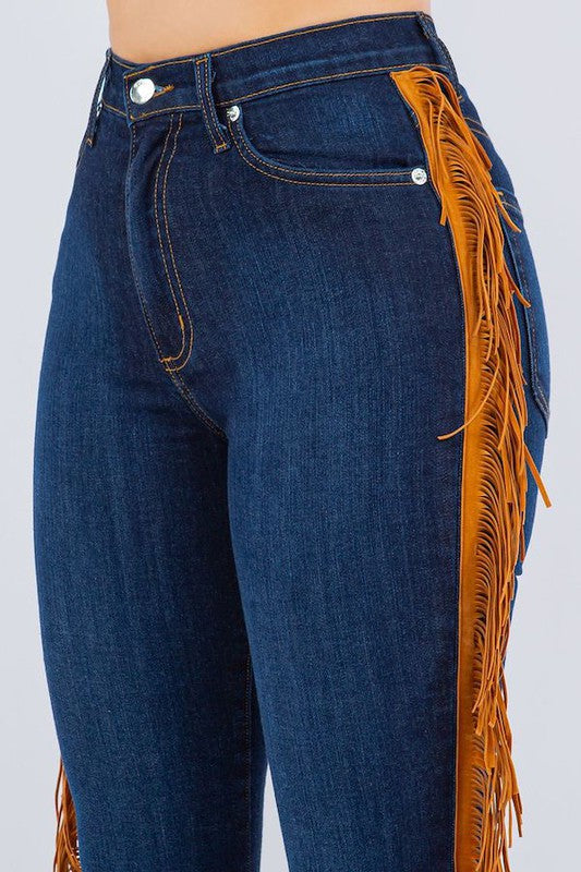 Stilla | Bell Bottom Jeans I Mørk Vask