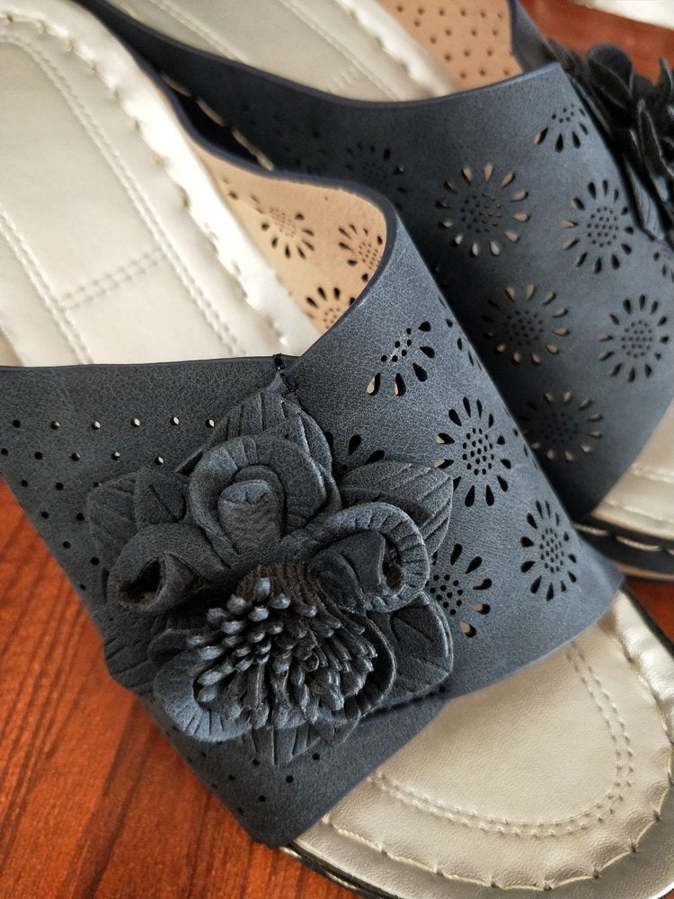 Damer komfortable hjemmesko med blomsterdesign og ergonomisk fodseng Stilla