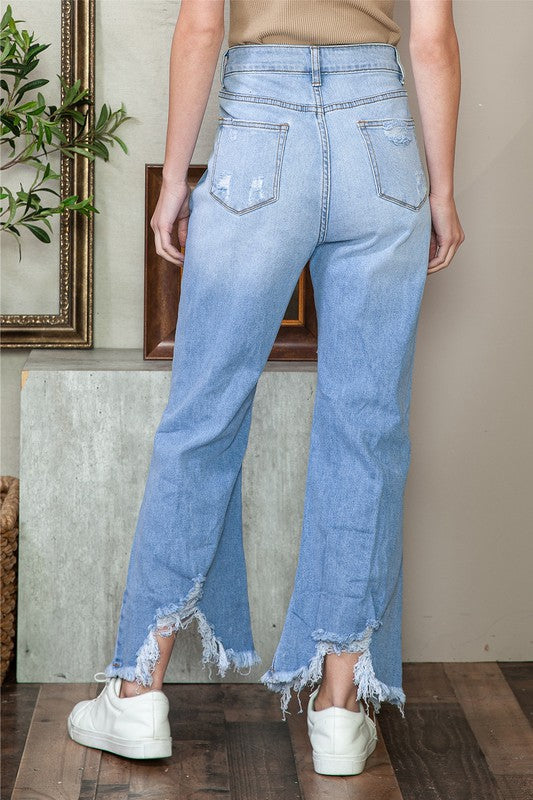 Stilla | Blå Tung Ødelagt Høj Talje Jeans