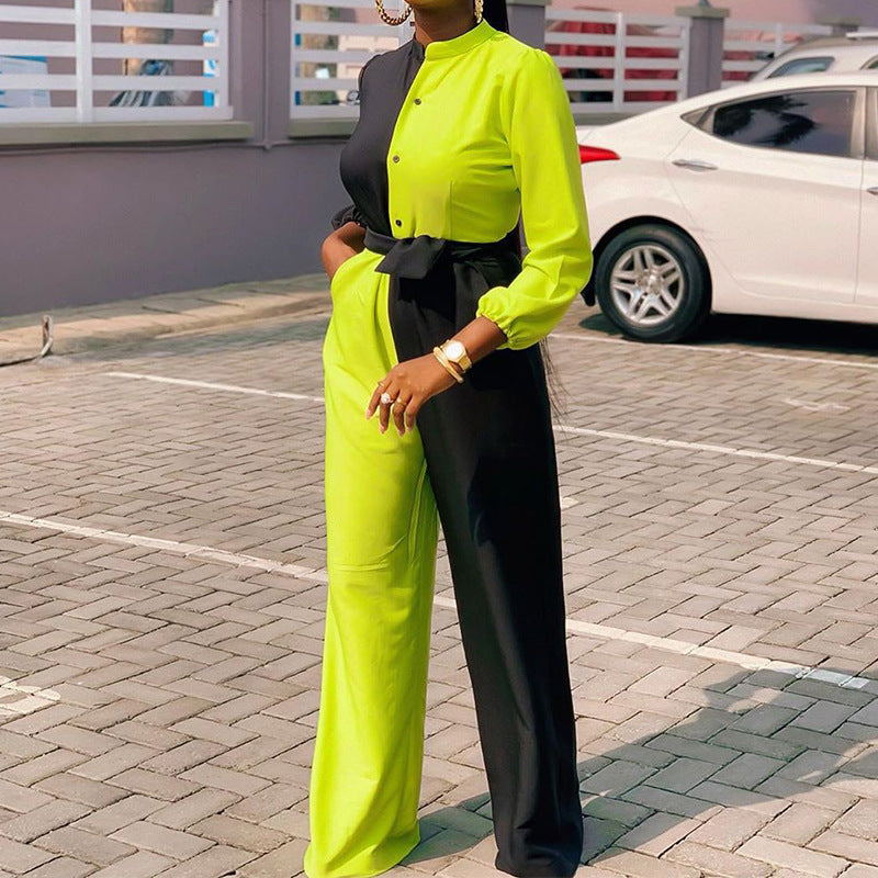 Dame Casual Jumpsuit med kontrastdesign Stilla