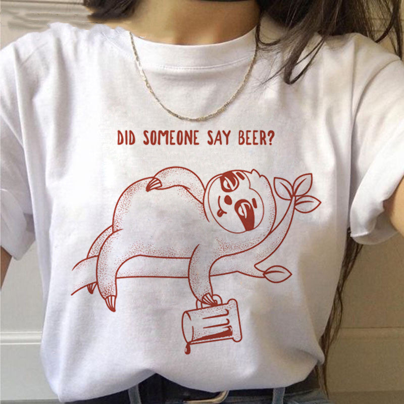 Stilla | Kawaii Sloth Printed T|shirt
