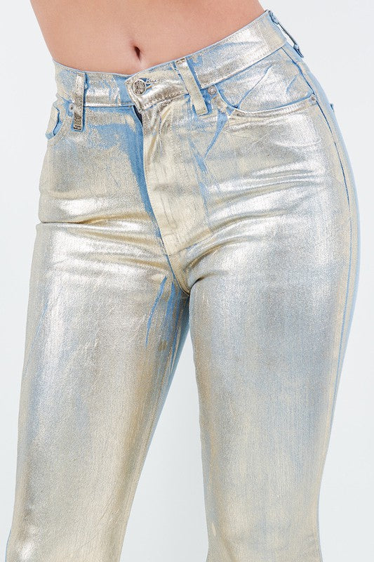 Stilla | Bundjeans I Guldfolie