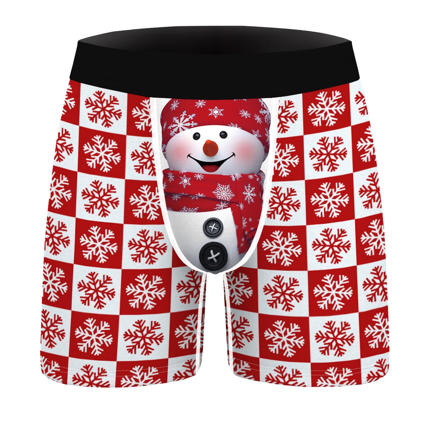 Herren Boxershorts med festligt snemand-design Stilla