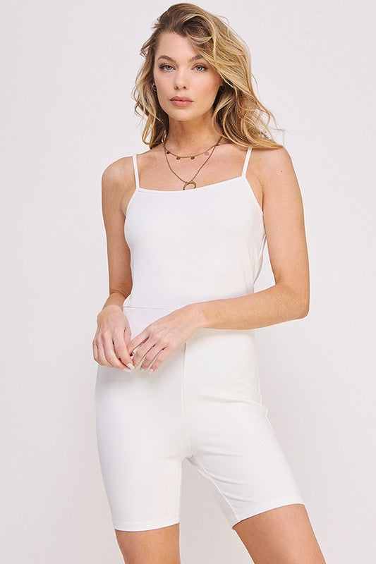 Stilla | Spaghetti Strap Fitted Unitard Romper