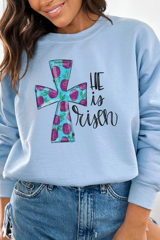 Stilla | Han Er Steget Op Lilla Blå Kors Sweatshirt