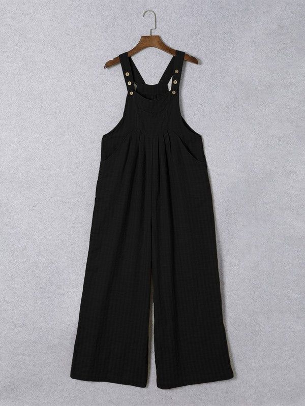 Stilla | Plisseret Bred Benet Lommer Jumpsuit