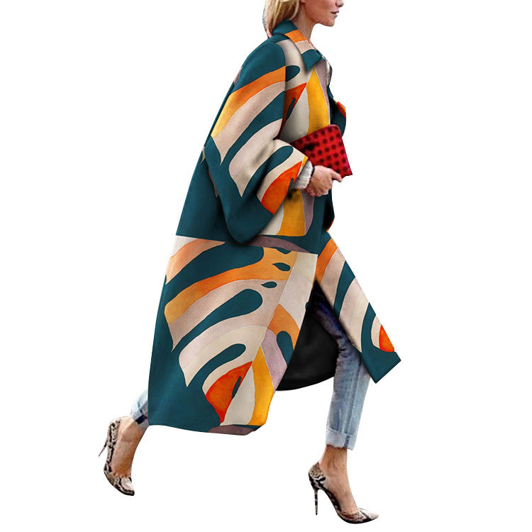 Dame Trendy Maksimal Kimono med kunstnerisk mønster og løs pasform Stilla