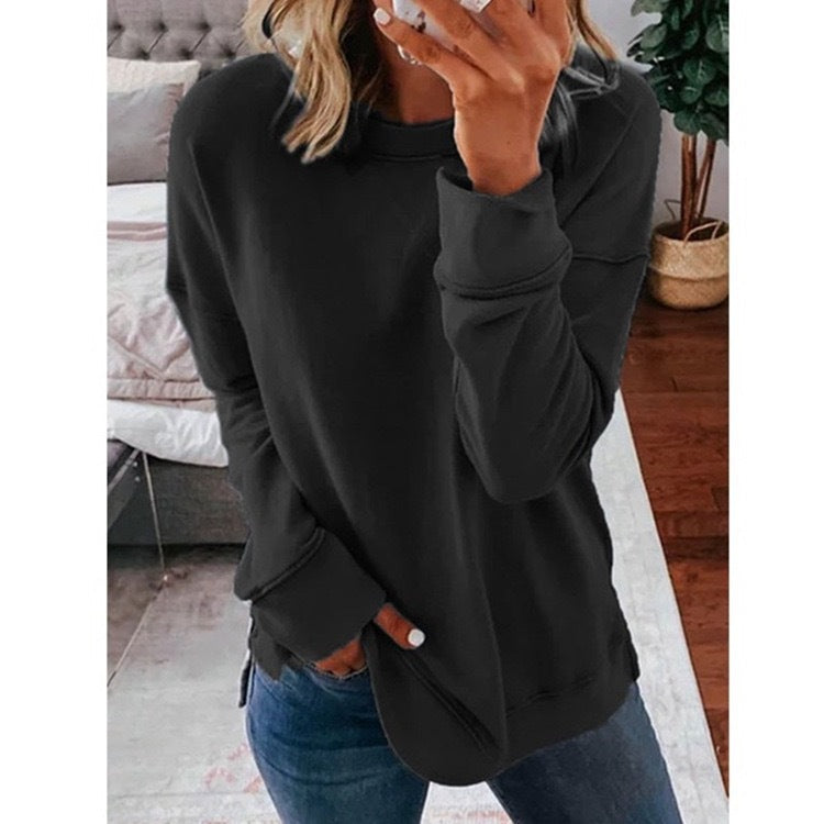 Dame afslappet sweatshirt med struktureret design og dropped shoulders Stilla