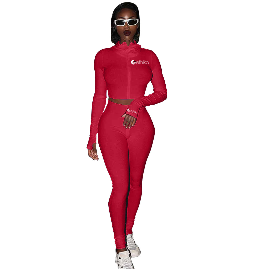 Dame Sporty Ensemble med tætsiddende overdel og leggings Stilla