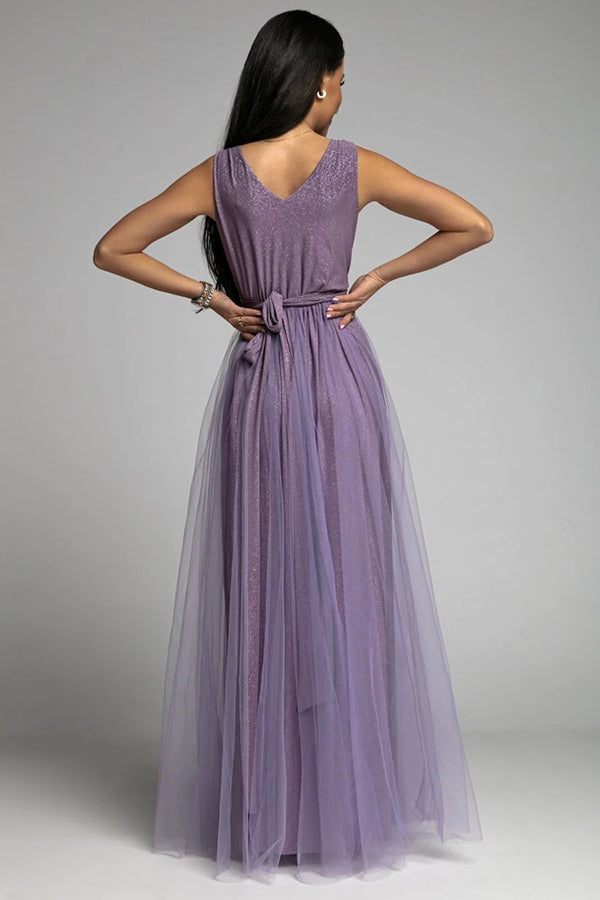 Stilla | It's My Day Light Tulle Slid Maxi Kjole