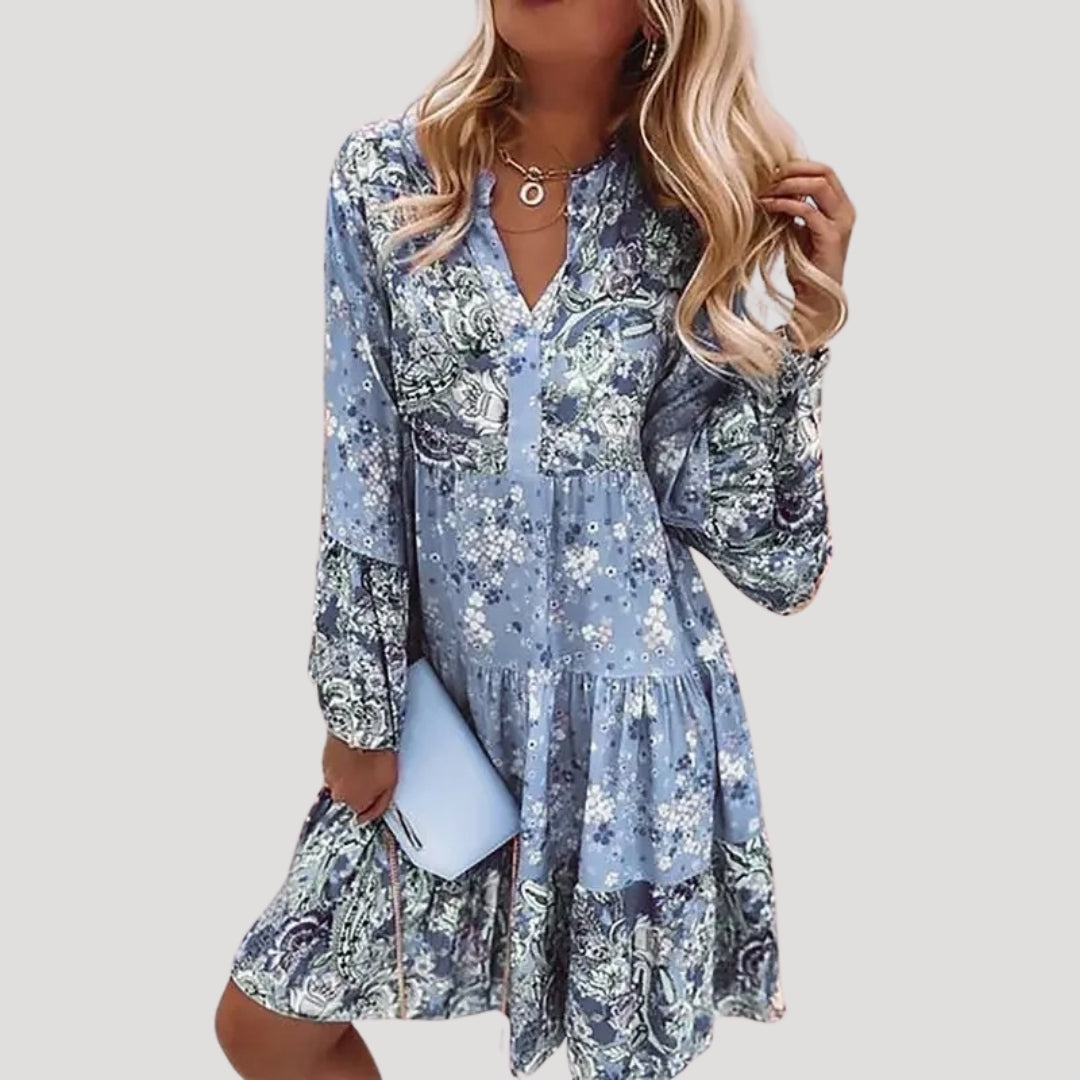 Stilla | Kvindernes Boho Blomster Sommer Midi Kjole